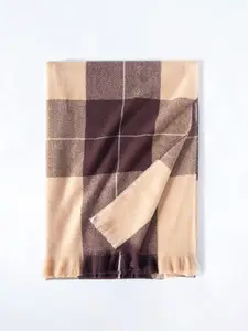 QUECY Women Checked Frayed Scarf