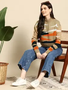 Mast & Harbour Pure Acrylic Self-Design Pullover