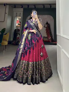 A TO Z CART Printed Ready to Wear Lehenga & Unstitched Blouse With Dupatta