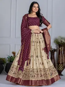 A TO Z CART Printed Ready to Wear Lehenga & Unstitched Blouse With Dupatta