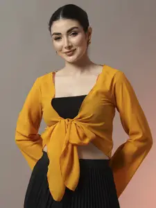 Trend Arrest Cropped Front Tie-Up Shrug