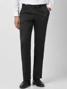 Van Heusen Men Mid-Rise Pleated Regular Fit Formal Trousers