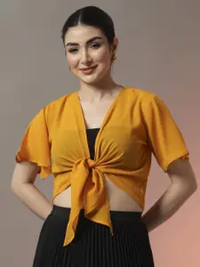 Trend Arrest Cropped Front Tie-Up Shrug