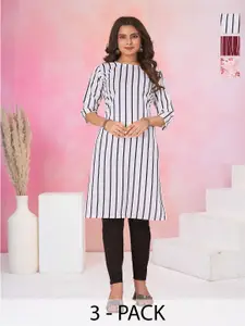 KETAKI FASHION Women Pack of 3 Floral Printed Daily Straight Kurtas