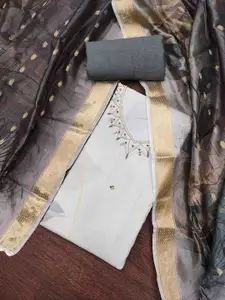 KIMISHA Floral Embellished Beads and Stones Unstitched Dress Material