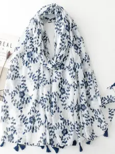 QUECY Women Printed Scarf With Tasselled
