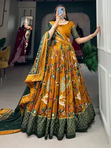 LADY SHOPI Printed Ready to Wear Lehenga & Unstitched Blouse With Dupatta