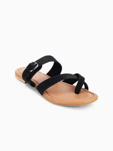 Gibelle Women Strappy One Toe Flats with Buckles