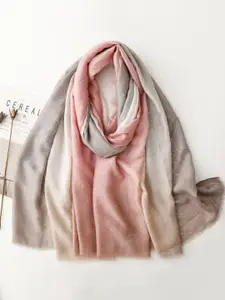 QUECY Women Printed Scarf with Frayed Border