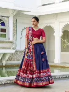 A TO Z CART Printed Ready to Wear Lehenga & Unstitched Blouse With Dupatta