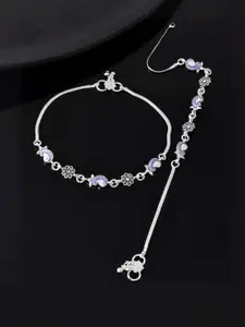 Anouk Stainless Steel Silver-Plated Anklet