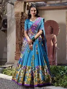 A TO Z CART Printed Ready to Wear Silk Lehenga & Unstitched Blouse With Dupatta