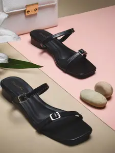 Froh Feet Women Strappy Block Sandals with Buckles