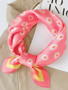 QUECY Women Printed Silk Scarf