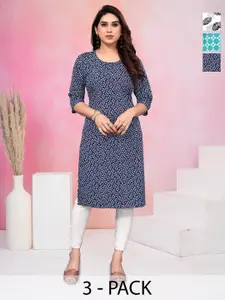 KETAKI FASHION Women Pack Of 3 Printed Crepe Kurta
