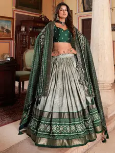 A TO Z CART Printed Ready to Wear Silk Lehenga & Unstitched Blouse With Dupatta