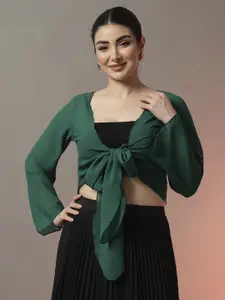 Trend Arrest Cropped Front Tie-Up Shrug