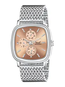 LOUIS DEVIN Men Square Dial & Stainless Steel Straps Analogue Watch LD-GS061-BRW-CH