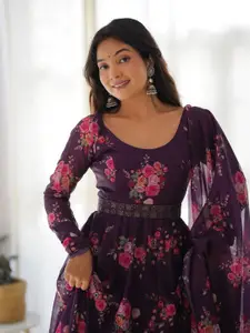 Raiyani Fashion Print Crepe Fit & Flare Maxi Dress