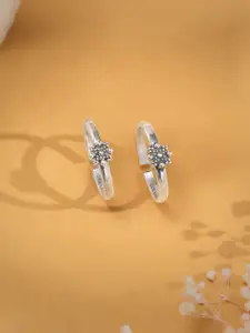 GIVA Silver-Plated Oxidised Toe Rings