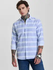 Snitch Men Slim Fit Multi Stripes Opaque Striped Casual Shirt