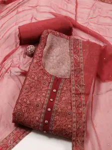 Meena Bazaar Printed Art Silk Unstitched Dress Material