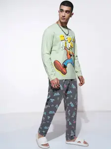 HIGHLANDER Disney Goofy Men Round Neck Relaxed Fit Tshirt With Payjama