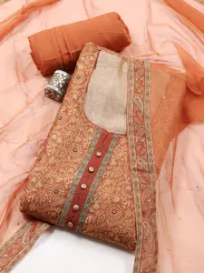 Meena Bazaar Printed Art Silk Unstitched Dress Material