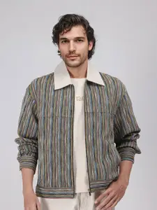 RARE RABBIT Men Striped Tailored Jacket