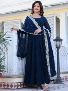 Fashion Basket Flared Maxi Ethnic Dress With Dupatta