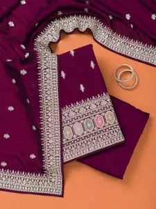 Koskii Art Silk Unstitched Dress Material