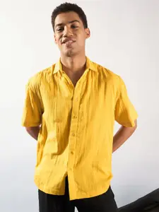 DENNISON Men Comfort Oversized Cotton Opaque Casual Shirt