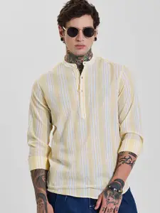 Snitch Men Slim Fit Opaque Striped Casual Shirt