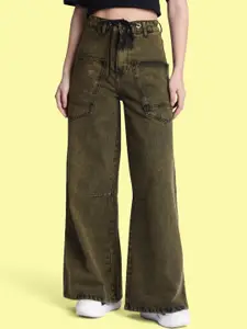 Bene Kleed Women Wide Leg High-Rise Highly Distressed Jeans