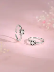 GIVA Rhodium-Plated Toe Rings