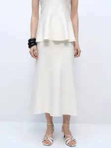 MANGO Flared Midi Skirt