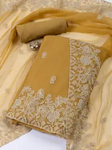 Meena Bazaar Embroidered Organza Unstitched Dress Material