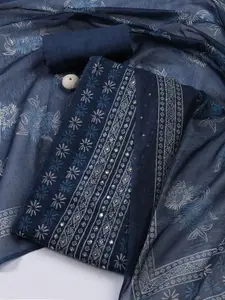 Meena Bazaar Printed Art Silk Unstitched Dress Material