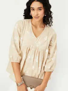 max Floral Print Pure Cotton Top