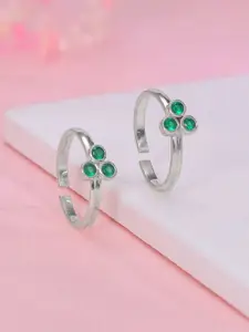 GIVA Rhodium-Plated Toe Rings