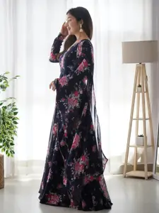 Raiyani Fashion Print Crepe Fit & Flare Maxi Dress