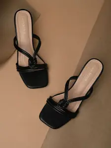 LOUIS STITCH Women Cross Knot Stilleto Heel Mule Sandals