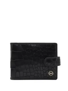 Da Milano Men Textured Leather Money Clip