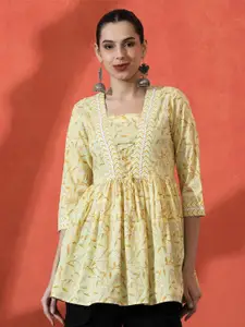 Sangria Printed Pure Cotton A-Line Kurti