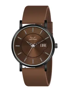 LOUIS DEVIN Men Embellished Dial & Bracelet Style Straps Analogue Watch LD-GR092-BRWN