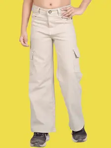 ADBUCKS Girls Wide Leg High-Rise Stretchable Jeans