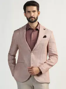 Blackberrys Slim Fit Textured Formal Single-Breasted Blazer