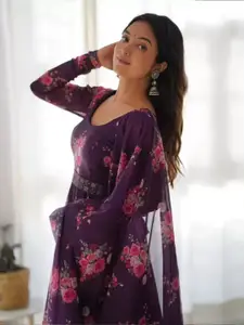 Raiyani Fashion Print Crepe Fit & Flare Maxi Dress