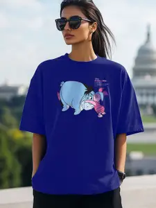 JUNEBERRY Disney Piglet Printed Graphic Pure Cotton Oversized T-shirt