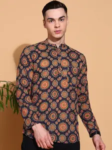 Anouk Men Geometric Printed Thread Work Kurta